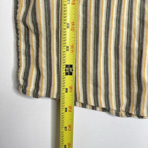 Y2K Vintage No Boundaries Shirt Mens M Green Yellow Vertical Stripe Skater Surf - Picture 6 of 6
